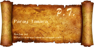 Paray Tamara névjegykártya